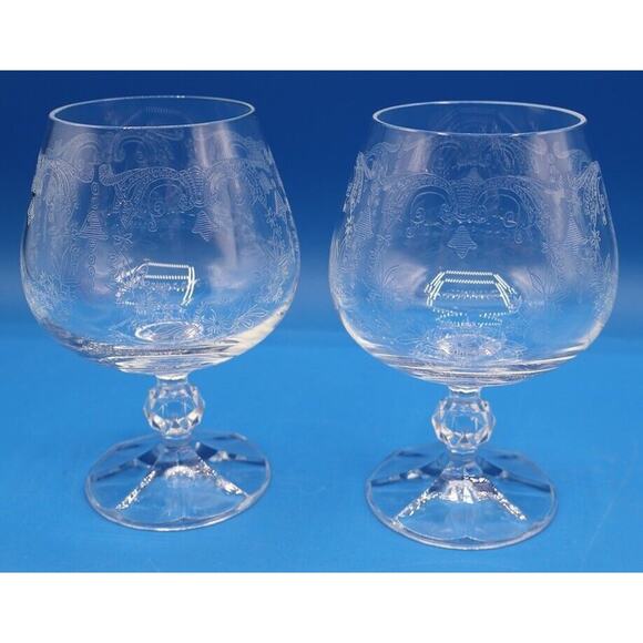 Bohemia Cascade Fine Lead Crystal Brandy Glasses 4.75'' - Set of 2 *Pre-Owned* - Picture 4 of 11